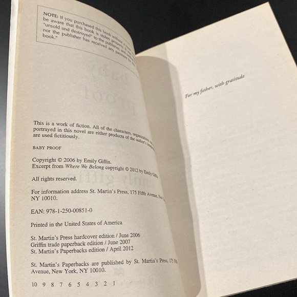 Baby Proof by Emily Griffin - Paperback Novel - Picture 4 of 5